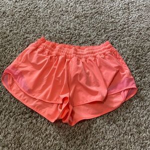 Coral Lululemon shorts